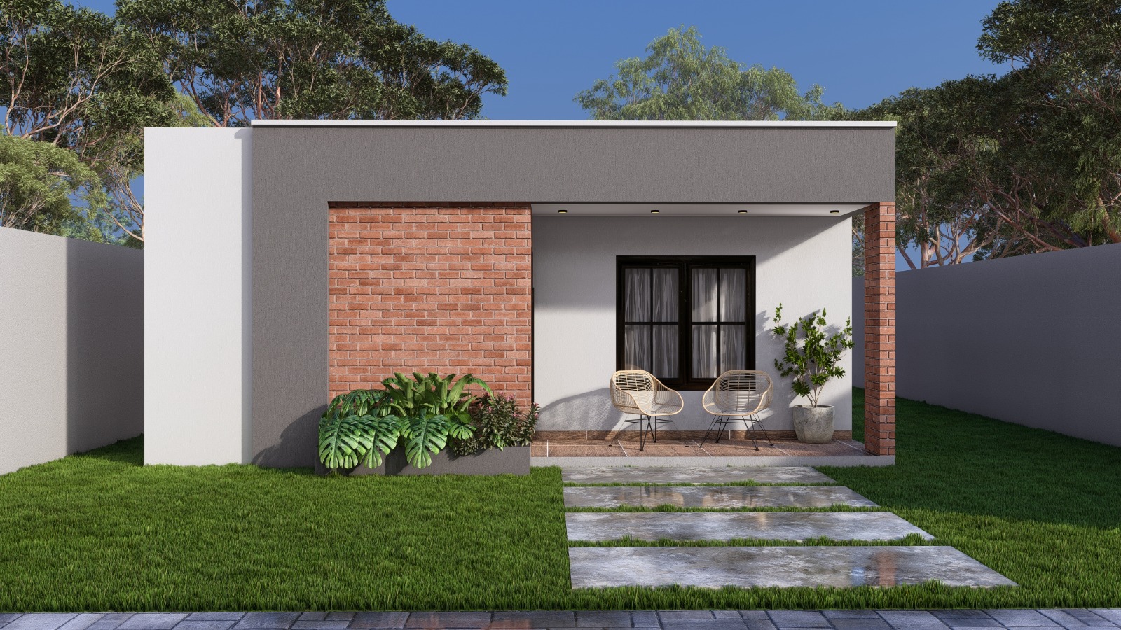 Render del modelo Alba 64 de 64 m²