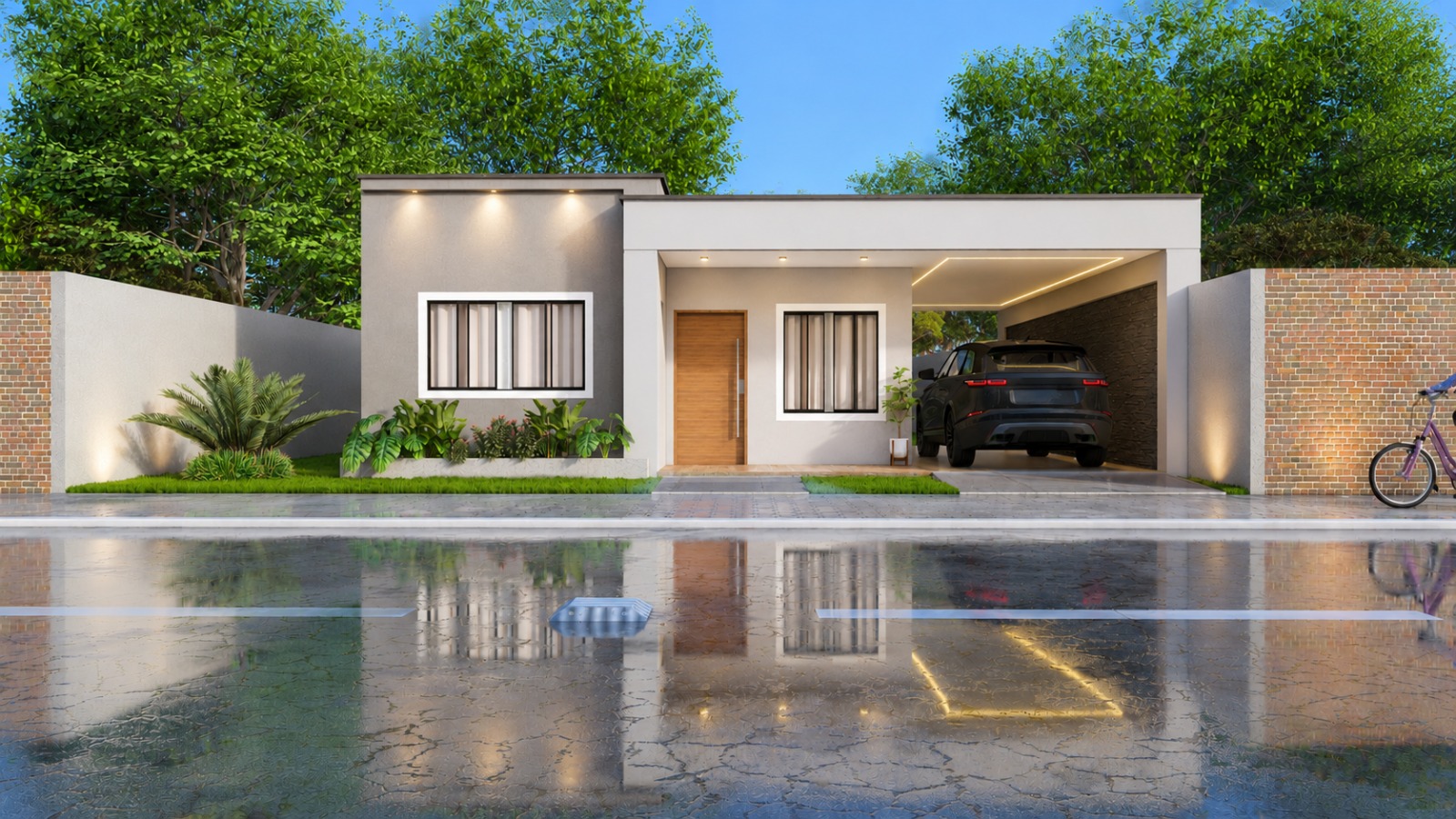 Render del modelo Terra 120 de 120 m²