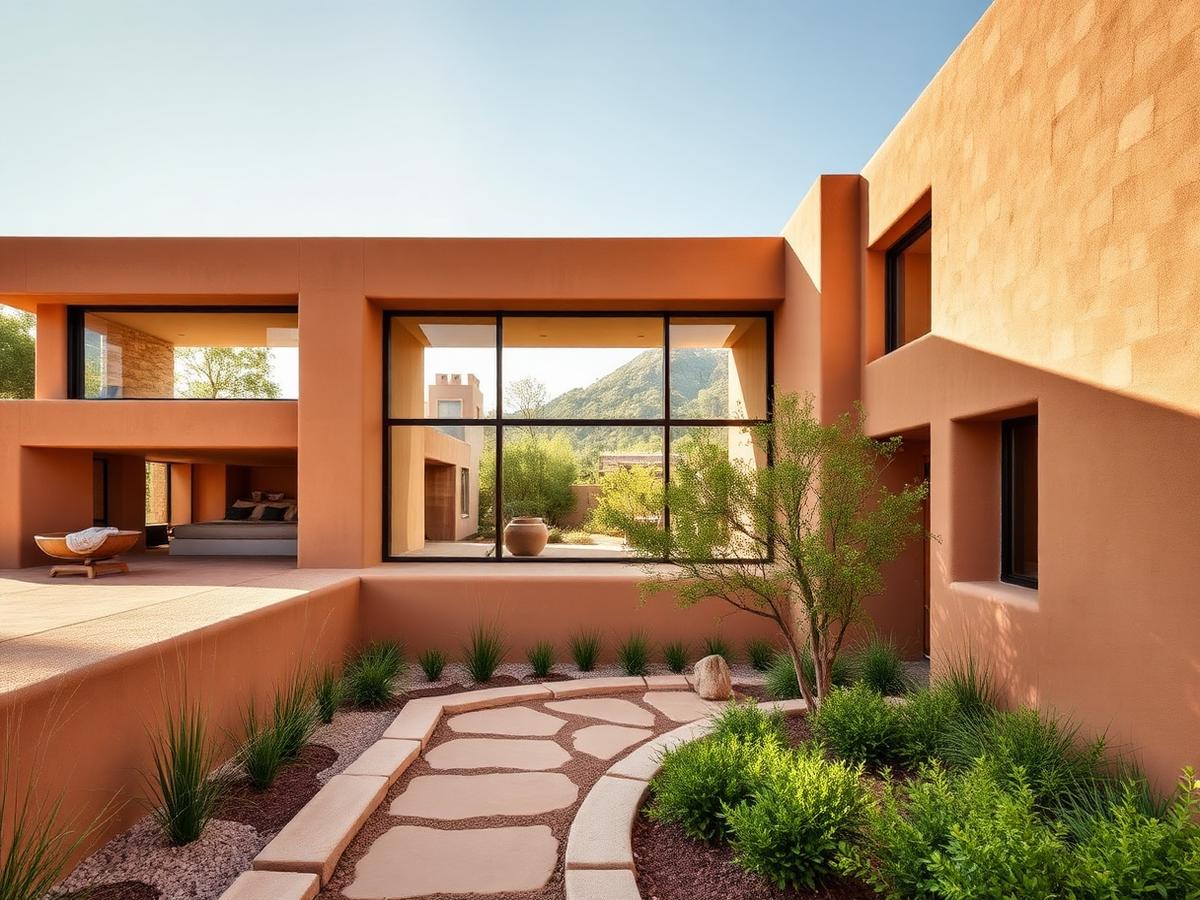 Casa familiar con patio interno — Render